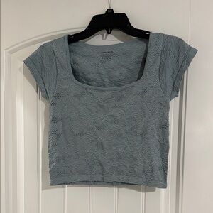 Floral Lace Crop Top in Blue
